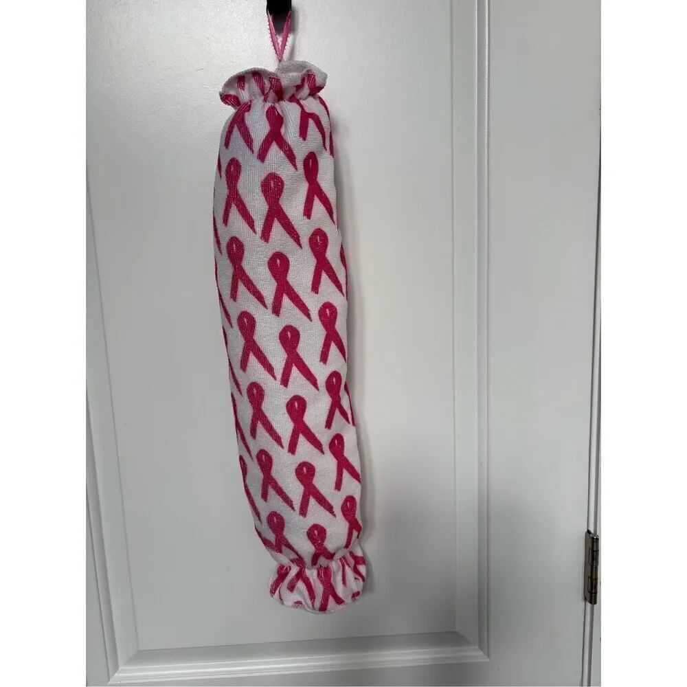 Handmade Plastic Bag Holder- Cancer signs white with reddish symbol 3 available